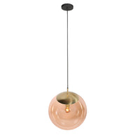 Hanglamp Bollique 4186ME messinglamp met amberglas Ø40 cm