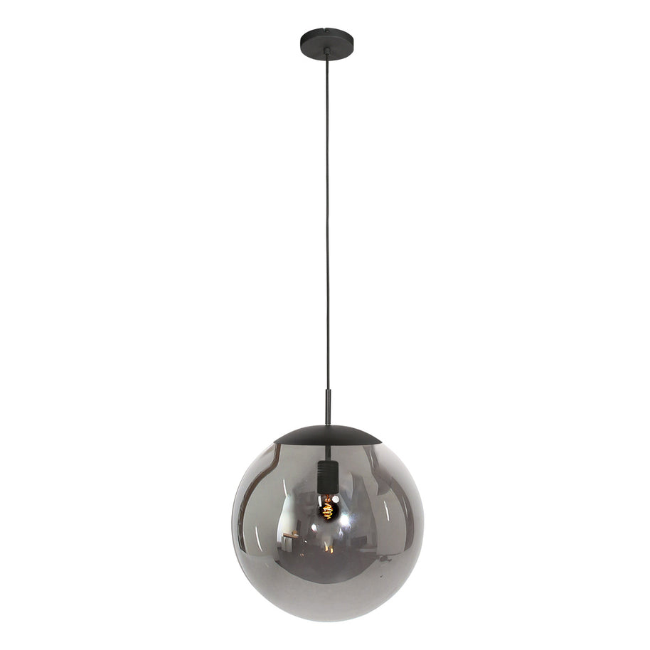 Hanglamp Bollique 4186ZW zwarte lamp met gerookt glas Ø40 cm