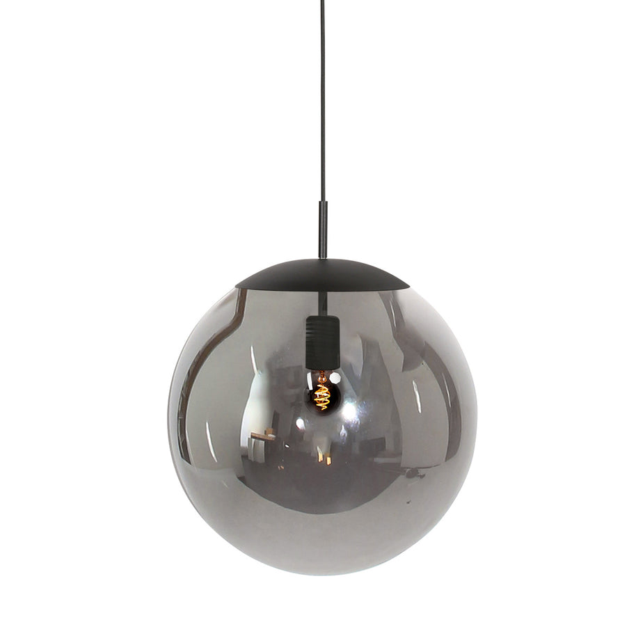 Hanglamp Bollique 4186ZW zwarte lamp met gerookt glas Ø40 cm