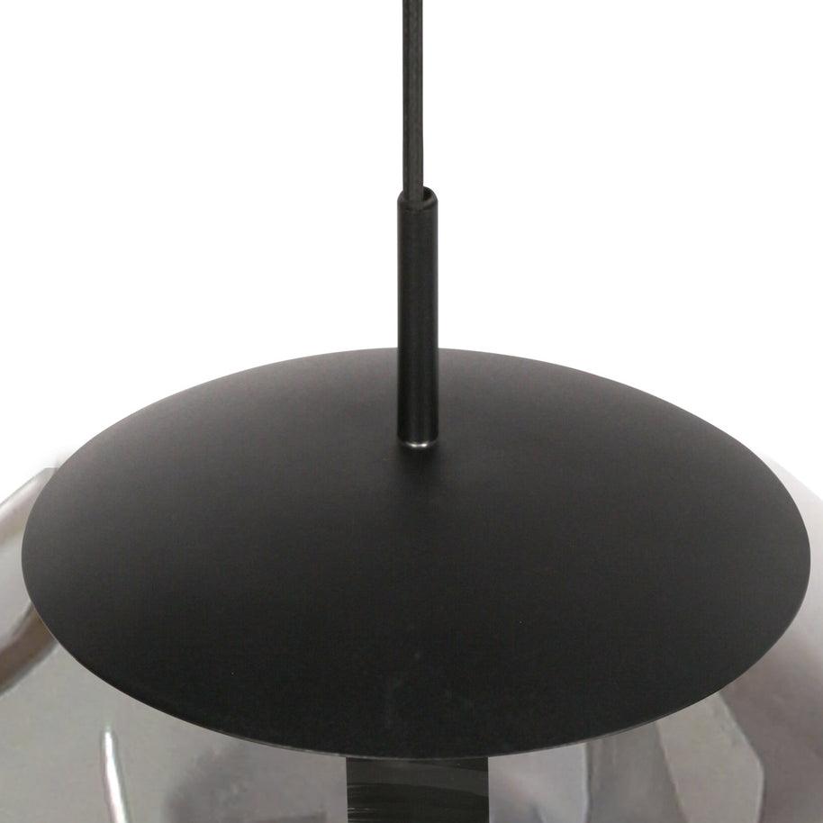 Hanglamp Bollique 4186ZW zwarte lamp met gerookt glas Ø40 cm