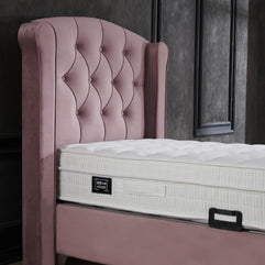 Opbergboxspring Aurora Velvet Roze 90x200