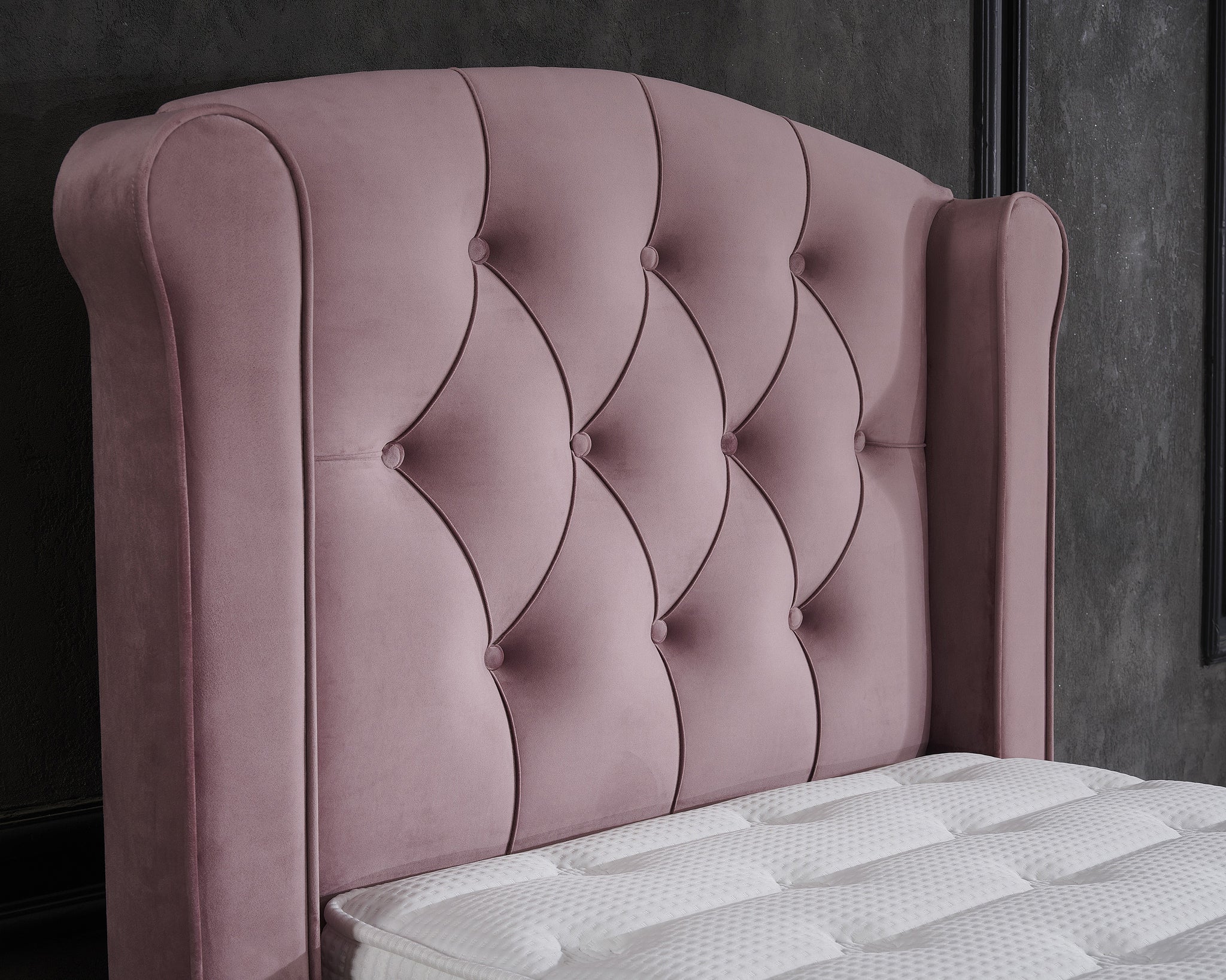 Opbergboxspring Aurora Velvet Roze 90x200