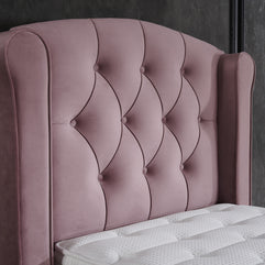Opbergboxspring Aurora Velvet Roze 90x200
