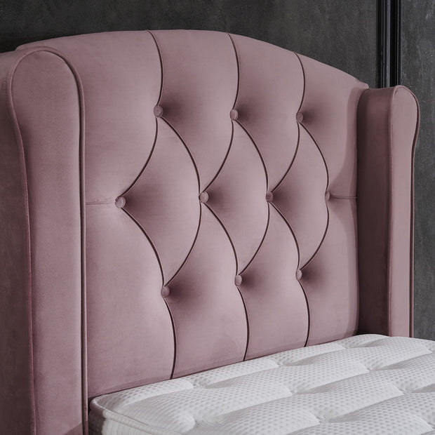 Opbergboxspring Aurora Velvet Roze 90x200