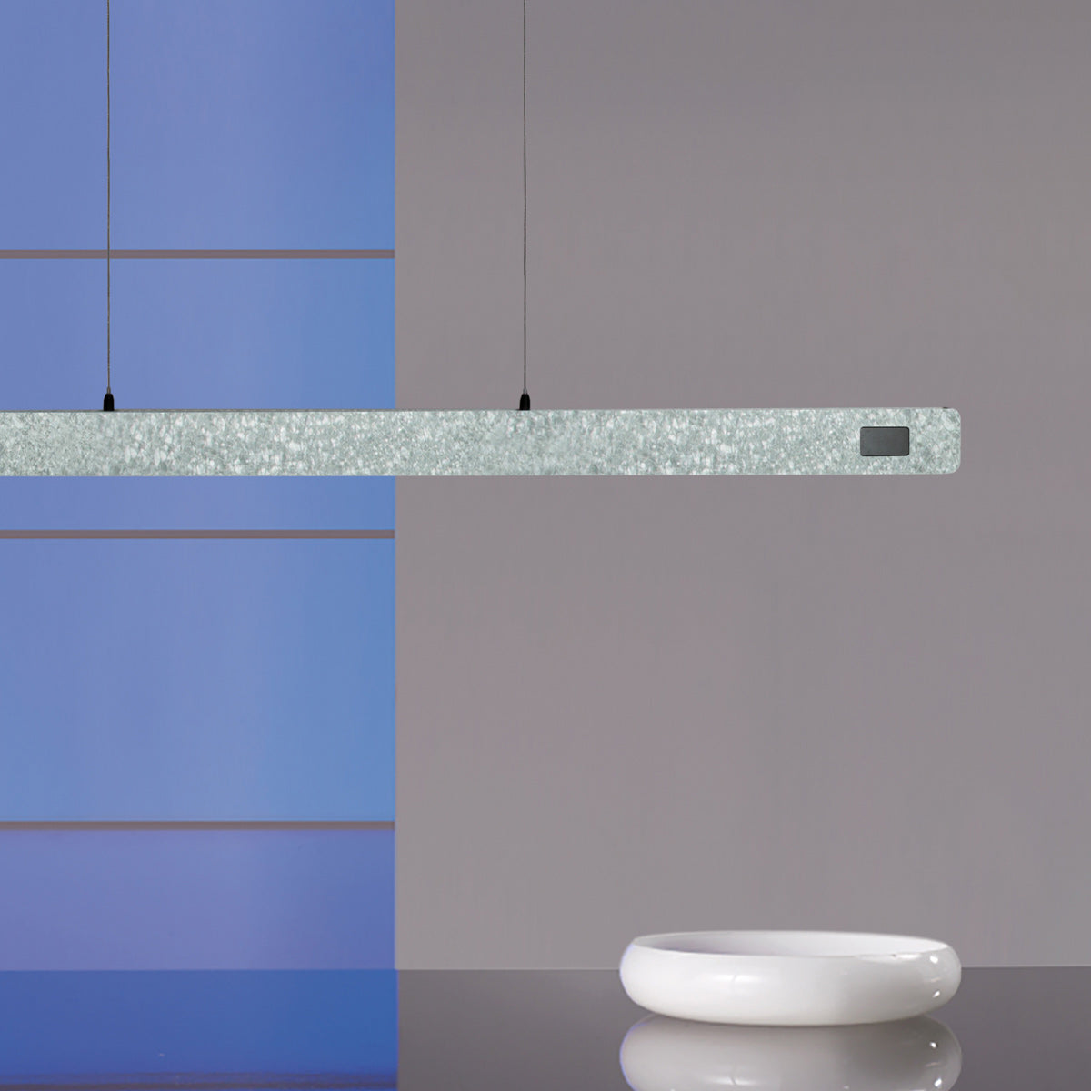Champagne-staalkleurige hanglamp Fluxy 4189ST met kabellift 120 cm