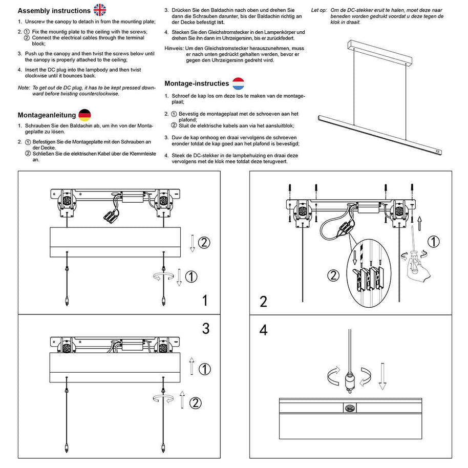 Champagne-staalkleurige hanglamp Fluxy 4189ST met kabellift 120 cm