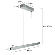 Champagne-staalkleurige hanglamp Fluxy 4189ST met kabellift 120 cm
