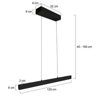 Zwarte hanglamp Fluxy 4189 – In hoogte verstelbaar tot 160 cm, breedte 120 cm