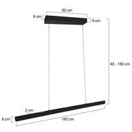 Zwarte hanglamp Fluxy 4190ZW – In hoogte verstelbaar tot 160 cm, breedte 160 cm