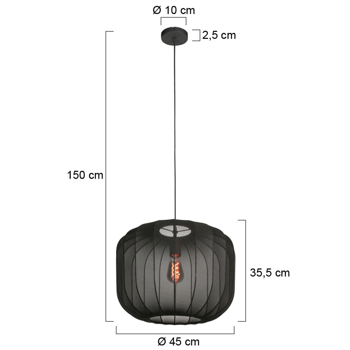Zwarte hanglamp Sable 4191ZW – stijlvol en sfeervol ontwerp