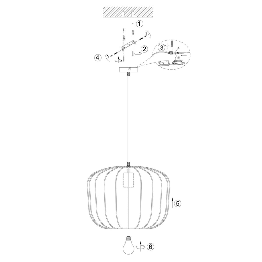 Zwarte Hanglamp Sable 4192ZW Stijlvolle Verlichting met Luxe Linnen Kap