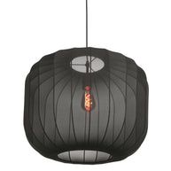 Zwarte Hanglamp Sable 4192ZW Stijlvolle Verlichting met Luxe Linnen Kap