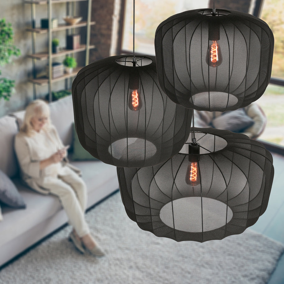 Zwarte Hanglamp Sable 4193ZW – Luxe en Sfeervolle Blikvanger