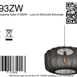Zwarte Hanglamp Sable 4193ZW – Luxe en Sfeervolle Blikvanger