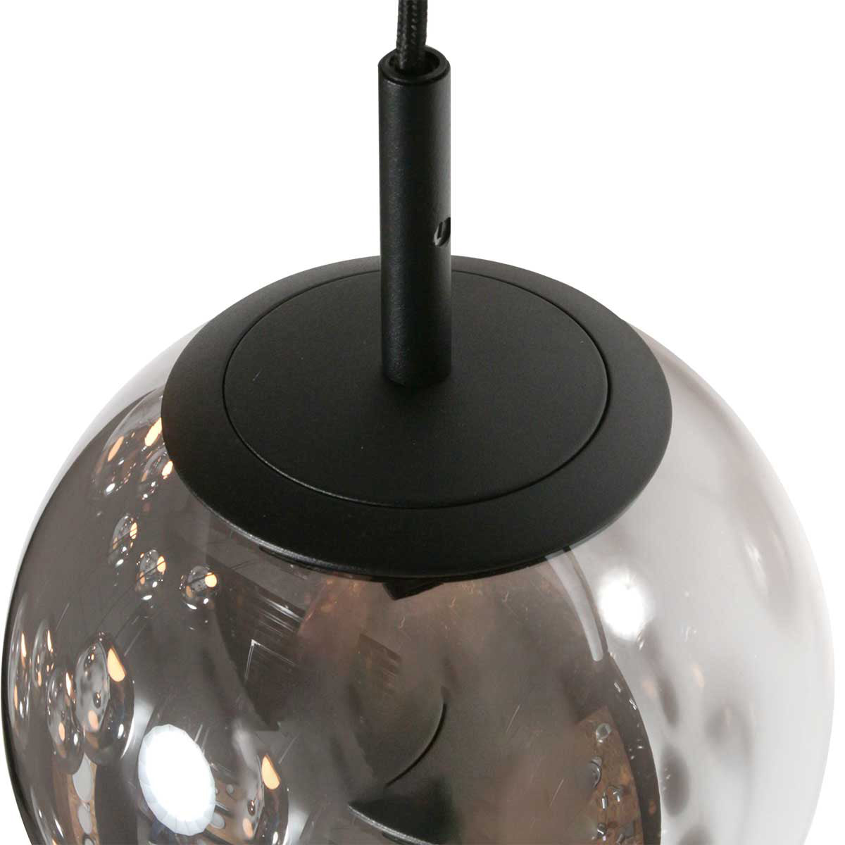 Hanglamp Bollique 4195ZW zwarte vide-lamp met 12 lichtpunten