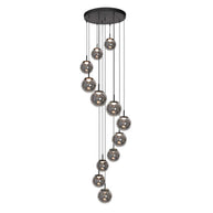 Hanglamp Bollique 4195ZW zwarte vide-lamp met 12 lichtpunten