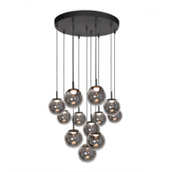 Hanglamp Bollique 4195ZW zwarte vide-lamp met 12 lichtpunten