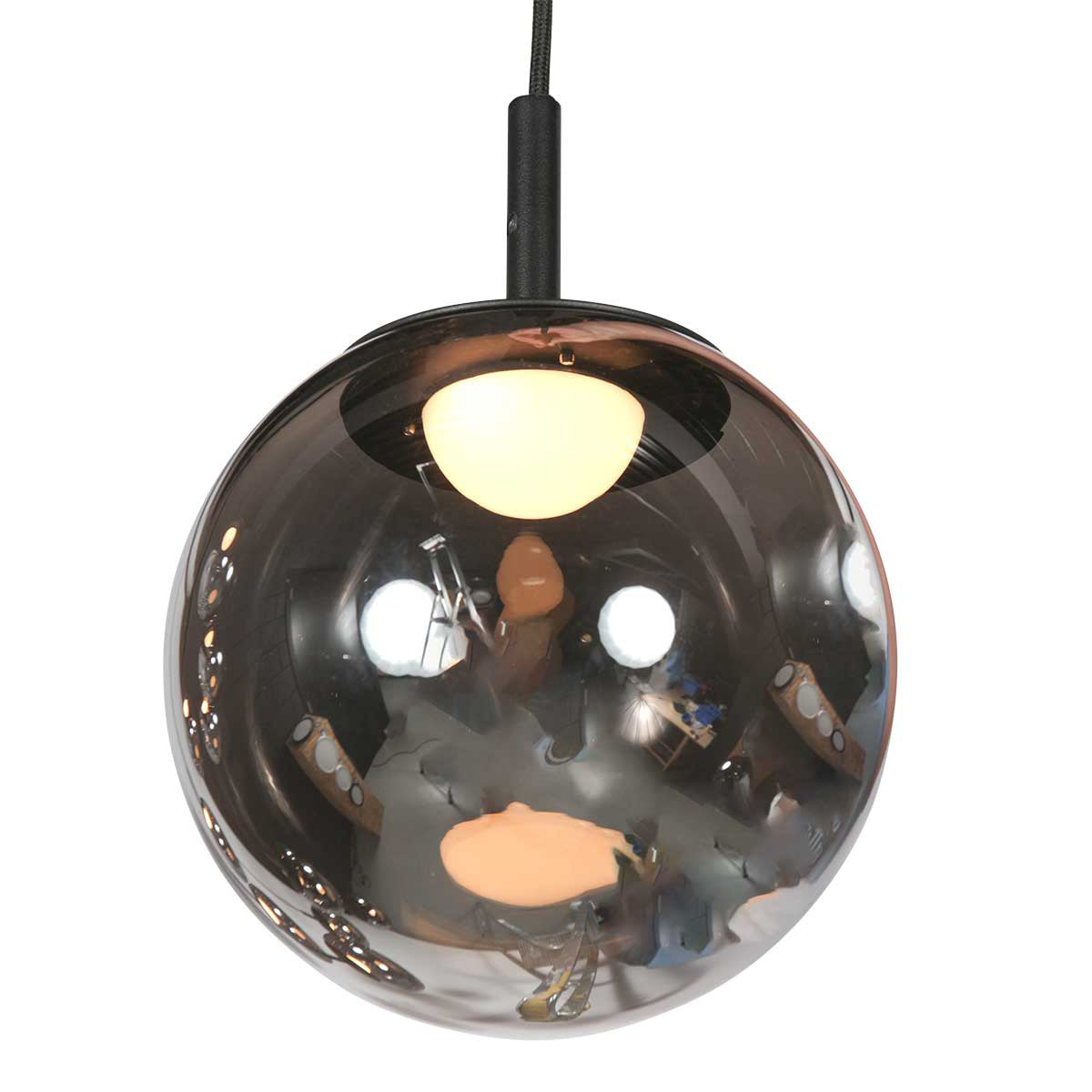 Hanglamp Bollique 4195ZW zwarte vide-lamp met 12 lichtpunten