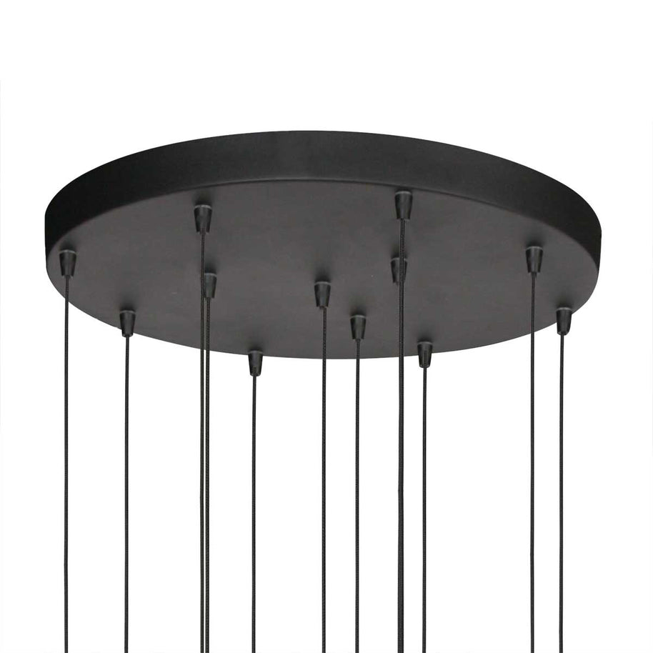 Hanglamp Bollique 4195ZW zwarte vide-lamp met 12 lichtpunten