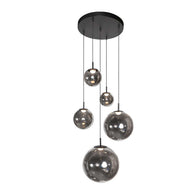 Hanglamp Bollique 4196ZW zwarte videlamp met rookglas