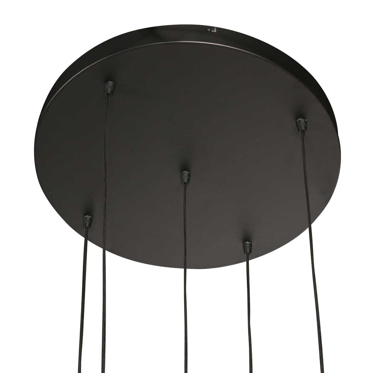 Hanglamp Bollique 4196ZW zwarte videlamp met rookglas