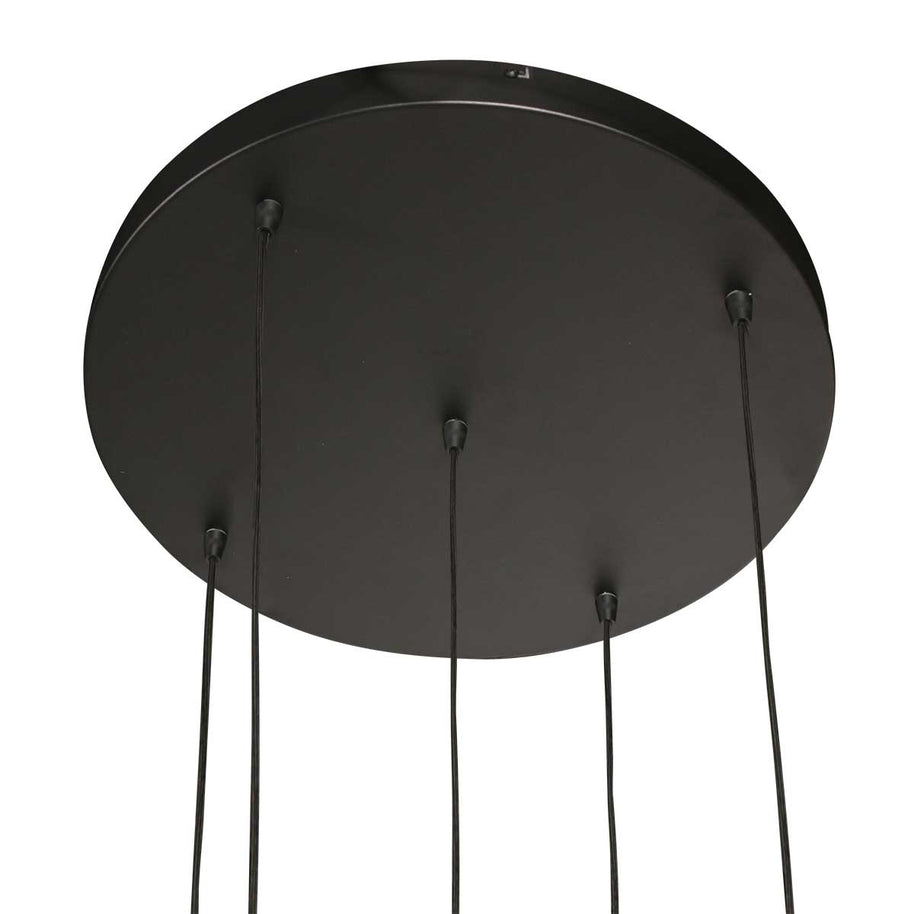 Hanglamp Bollique 4196ZW zwarte videlamp met rookglas