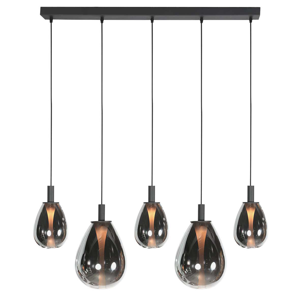 Glimsy 4197ZW hanglamp met gerookt glas