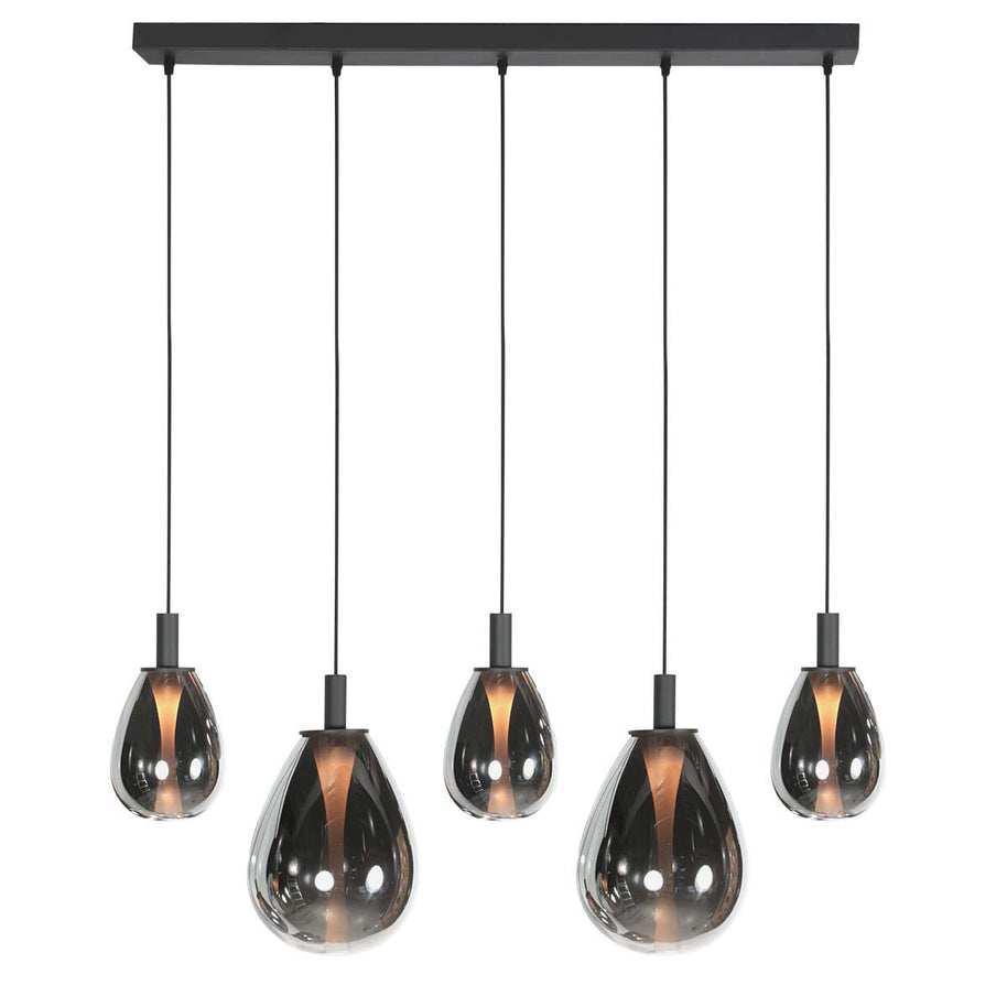 Glimsy 4197ZW hanglamp met gerookt glas