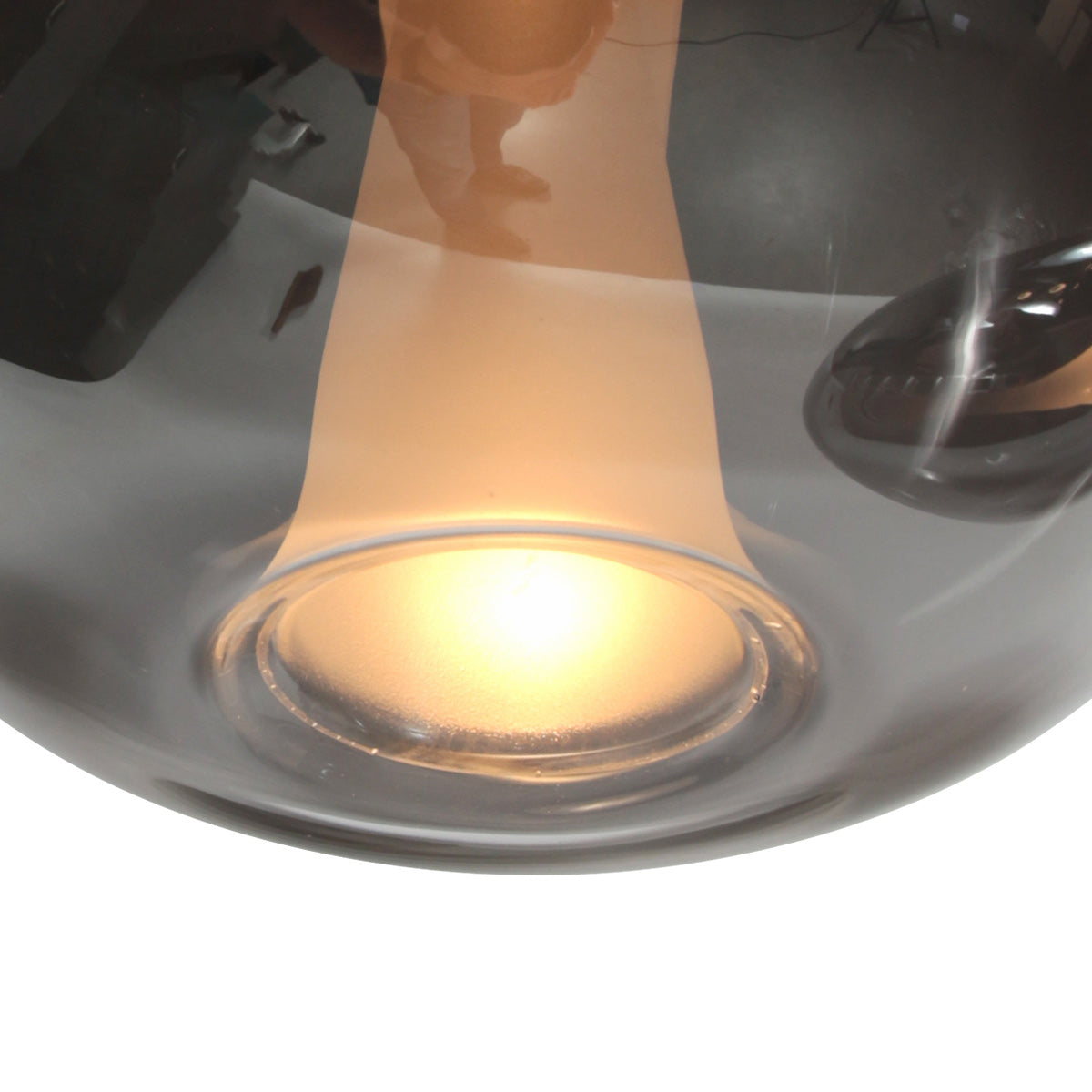 Glimsy 4197ZW hanglamp met gerookt glas