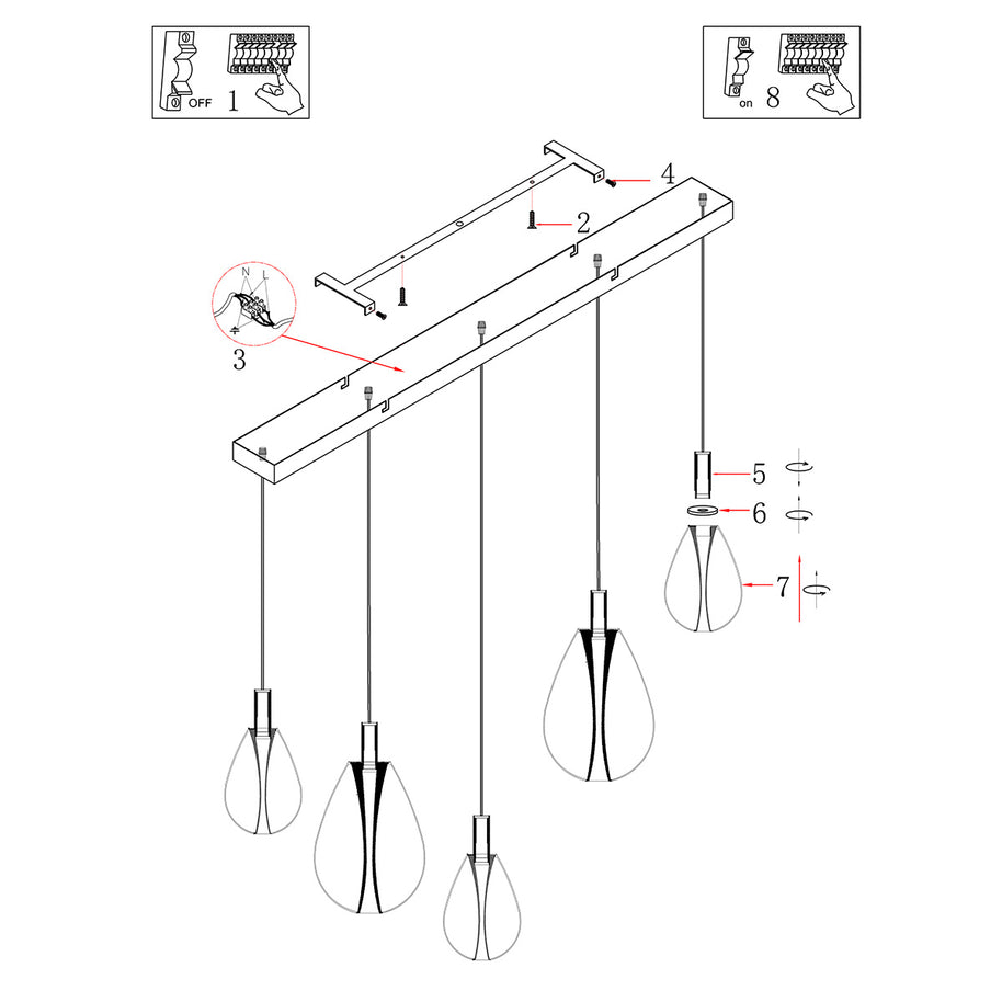 Glimsy 4197ZW hanglamp met gerookt glas
