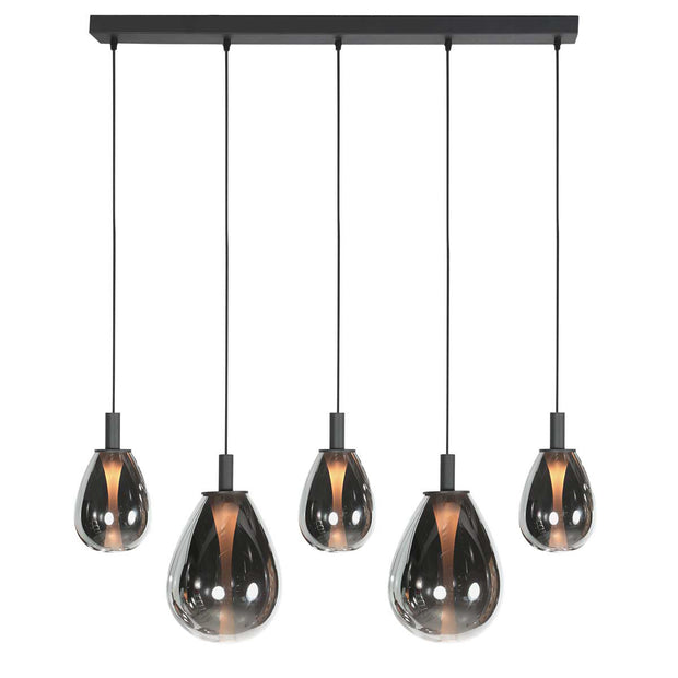 Glimsy 4197ZW hanglamp met gerookt glas
