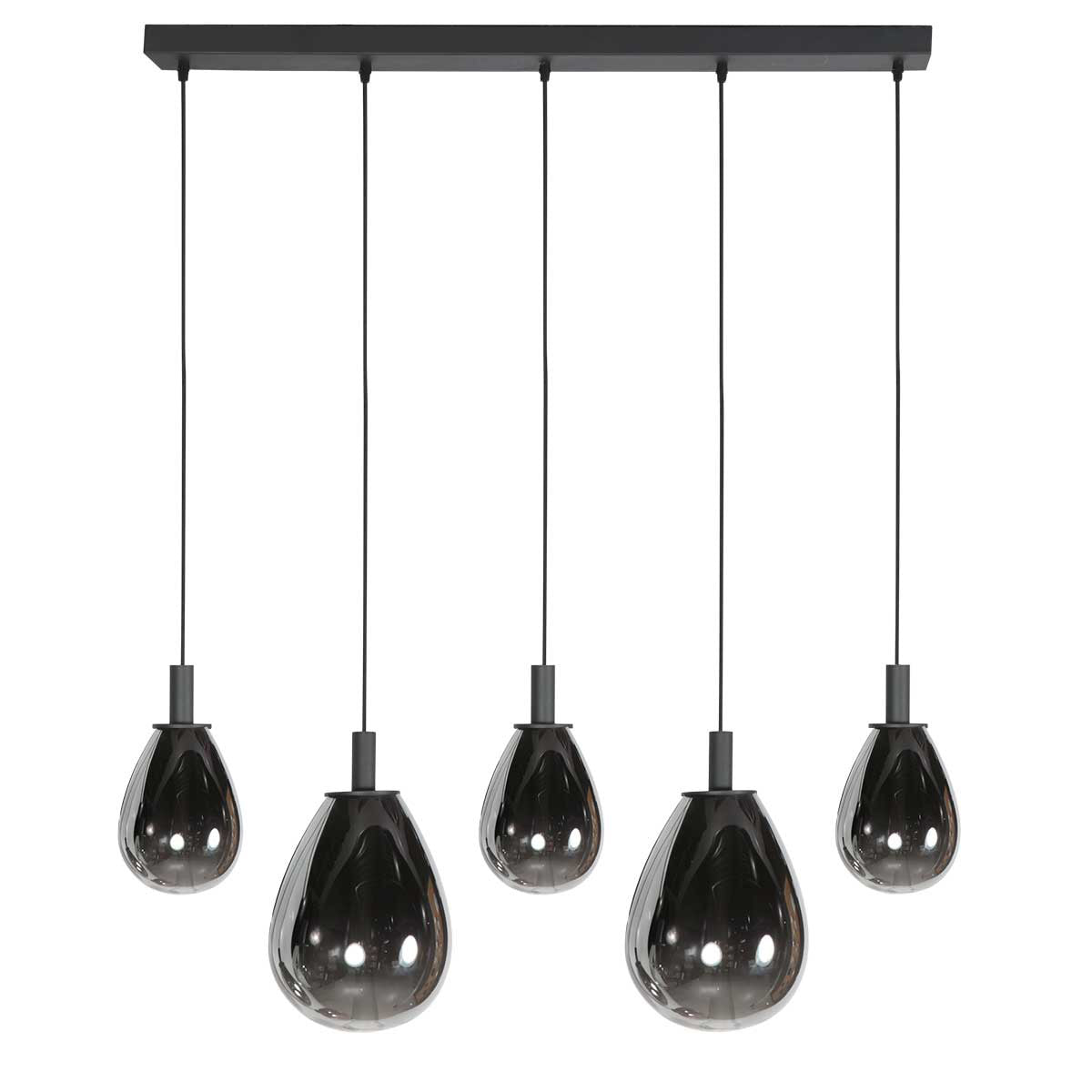 Glimsy 4197ZW hanglamp met gerookt glas