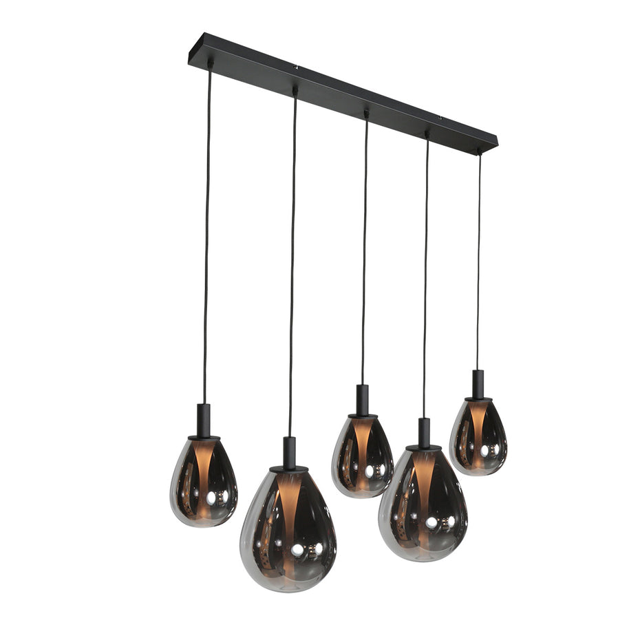 Glimsy 4197ZW hanglamp met gerookt glas