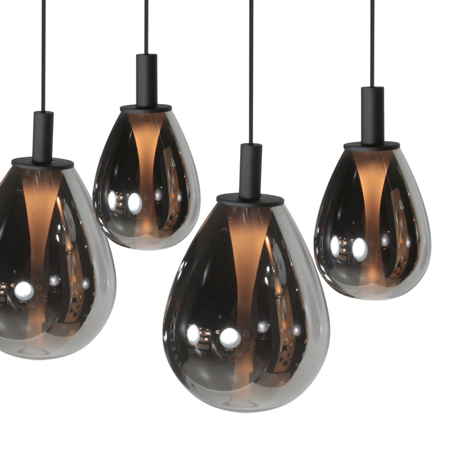 Glimsy 4197ZW hanglamp met gerookt glas