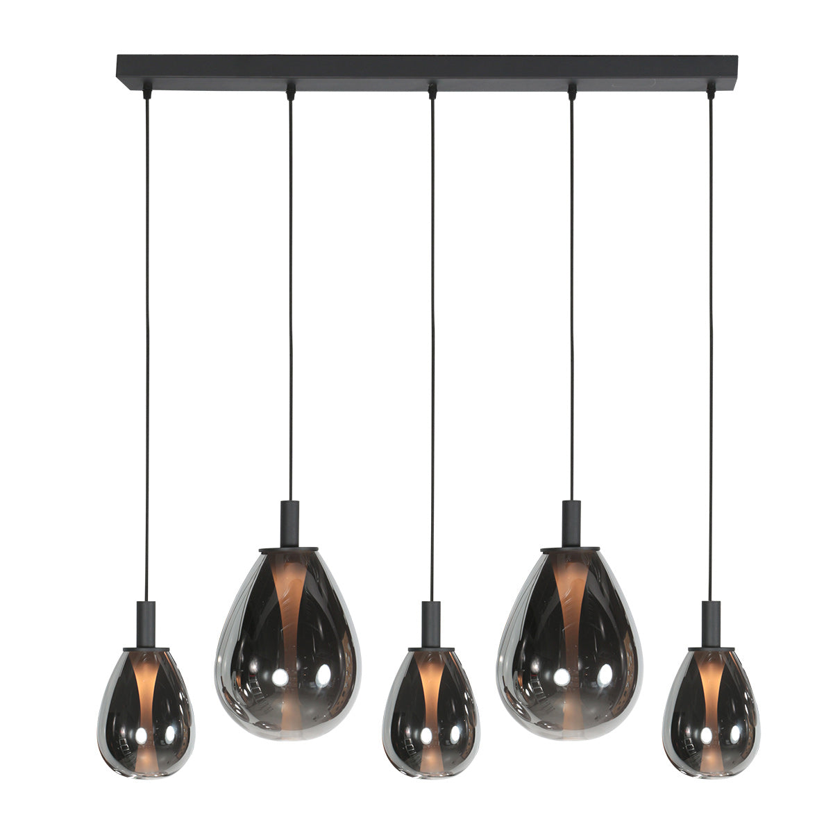 Glimsy 4197ZW hanglamp met gerookt glas