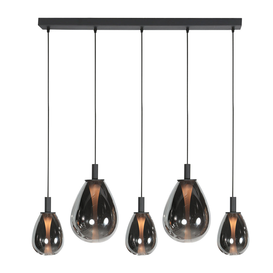 Glimsy 4197ZW hanglamp met gerookt glas