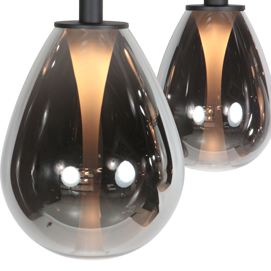 Glimsy 4197ZW hanglamp met gerookt glas