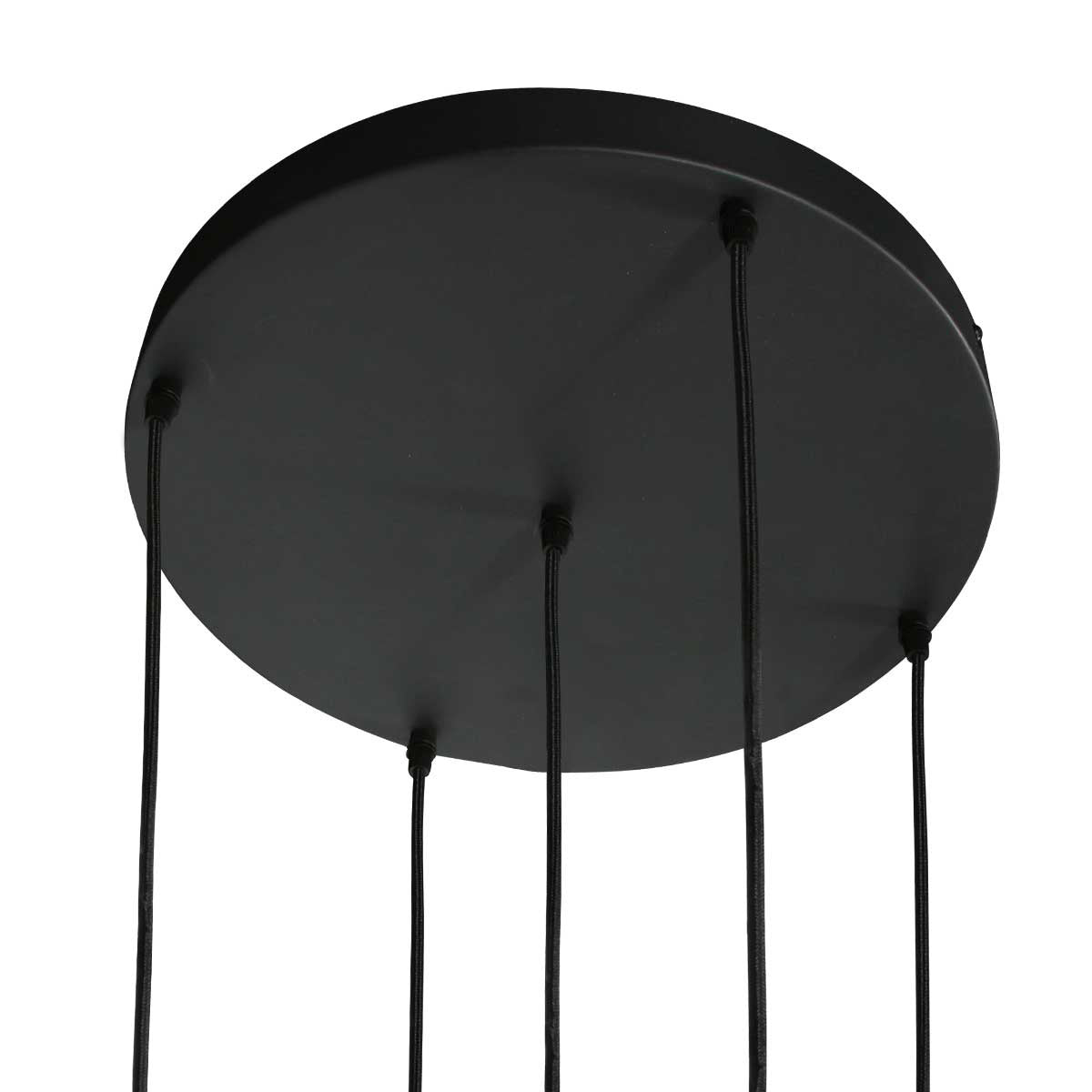 Glimsy 4198ZW hanglamp 5-lichts met smokegekleurde glazen