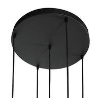 Glimsy 4198ZW hanglamp 5-lichts met smokegekleurde glazen