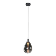 Glimsy 4199ZW hanglamp – zwart glas Ø22 cm