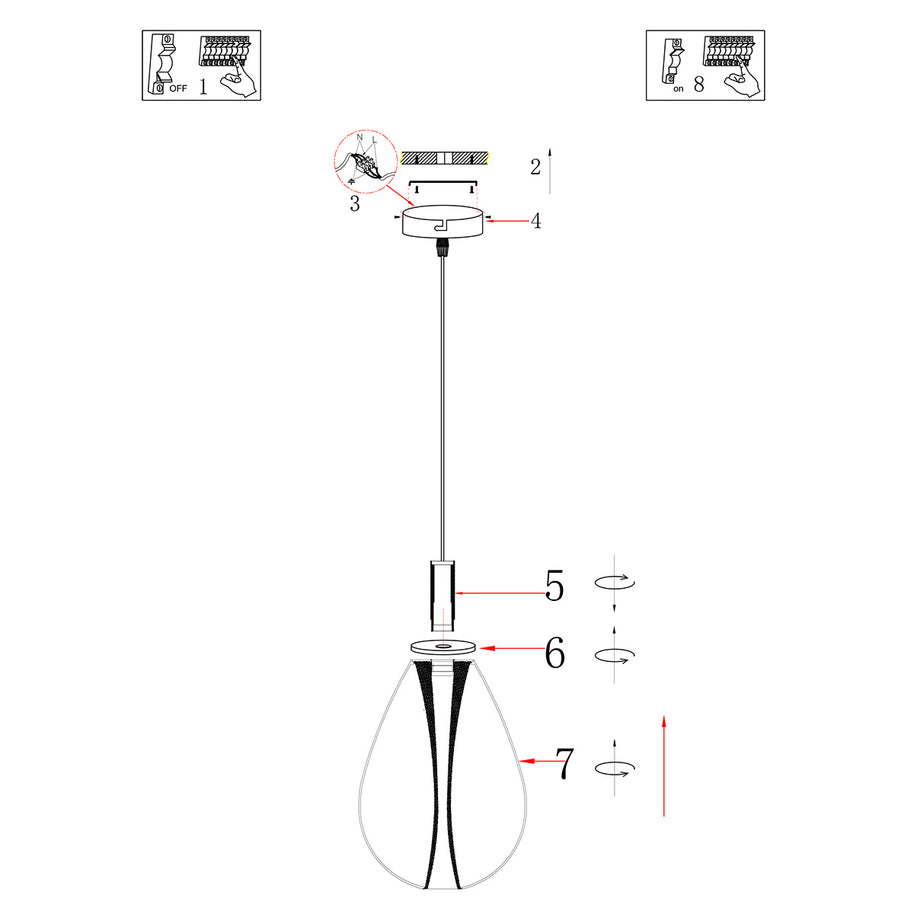Glimsy 4199ZW hanglamp – zwart glas Ø22 cm