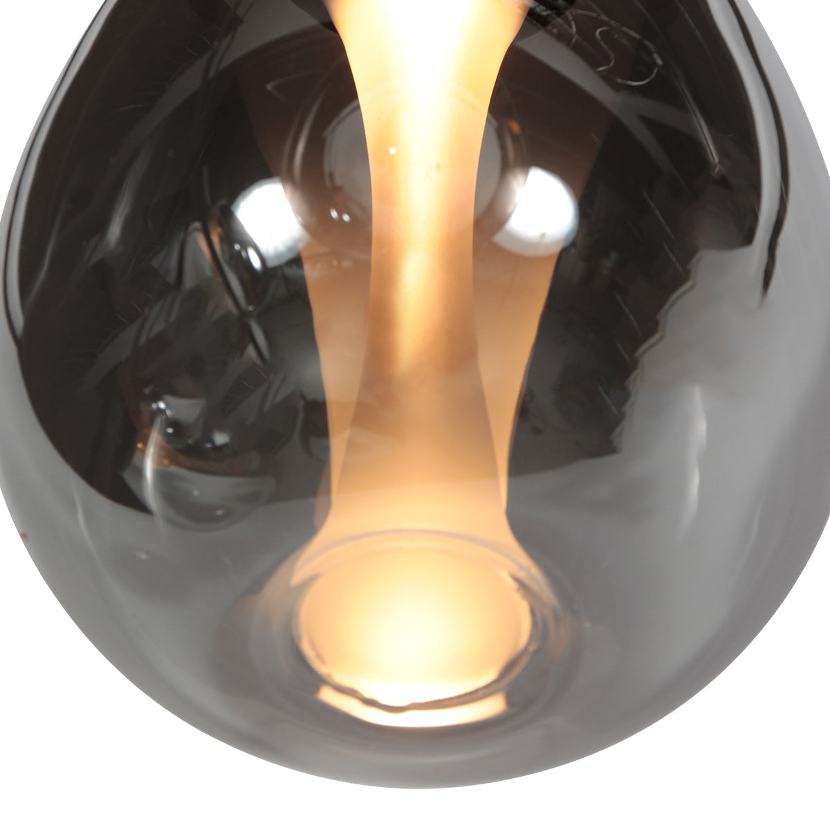 Glimsy 4199ZW hanglamp – zwart glas Ø22 cm