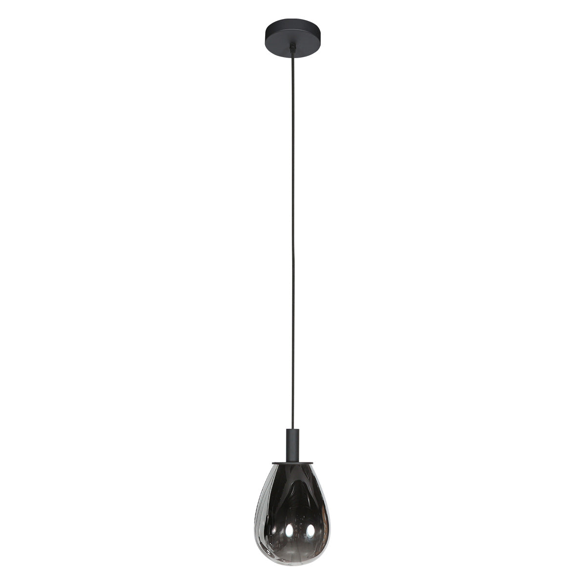 Glimsy 4200ZW Hanglamp – Zwart Glas Ø14,5 cm