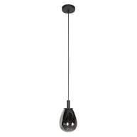 Glimsy 4200ZW Hanglamp – Zwart Glas Ø14,5 cm