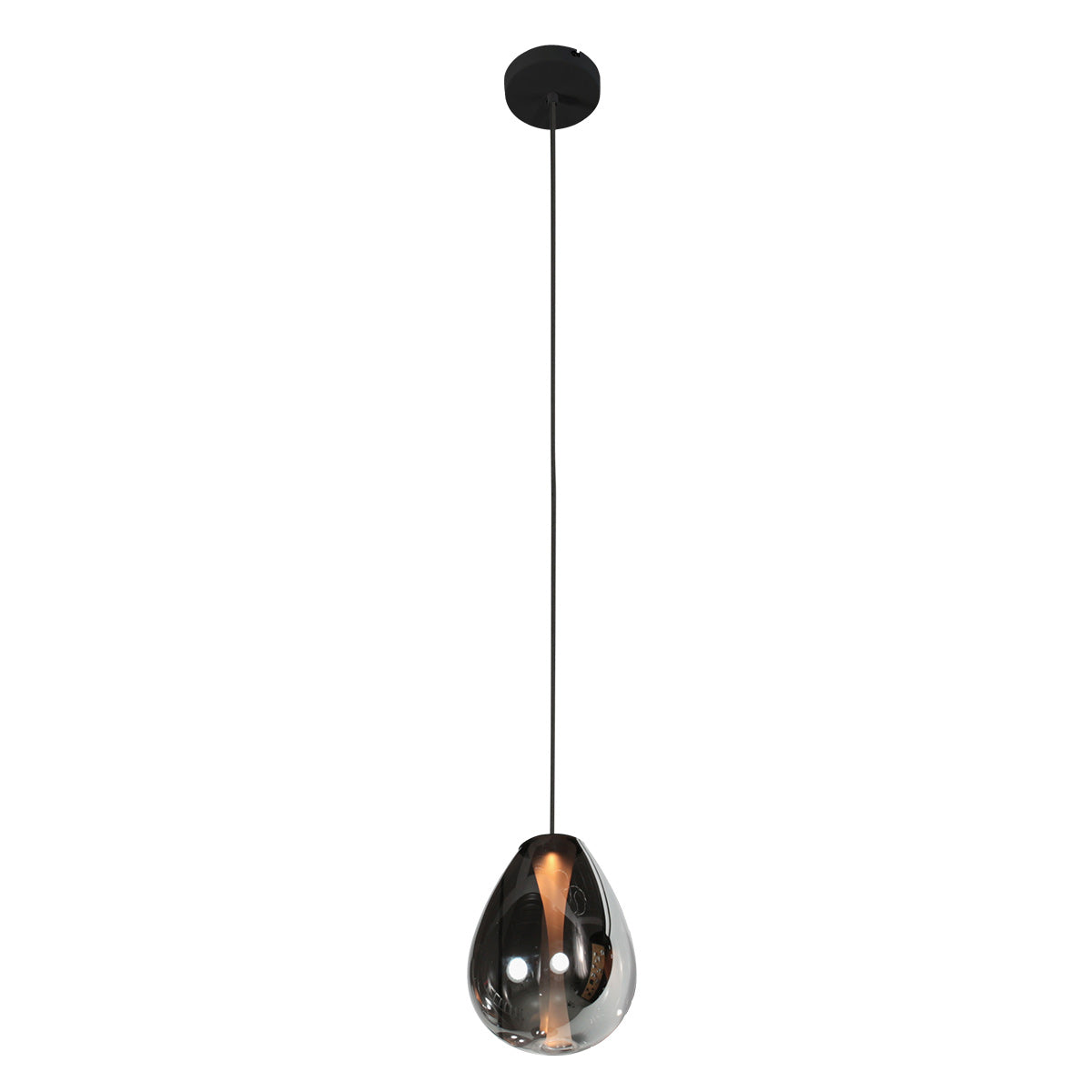Glimsy 4200ZW Hanglamp – Zwart Glas Ø14,5 cm