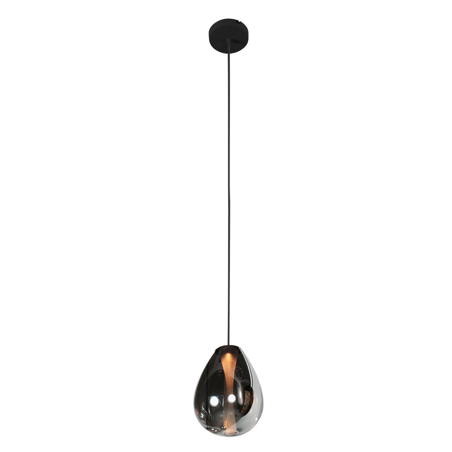 Glimsy 4200ZW Hanglamp – Zwart Glas Ø14,5 cm
