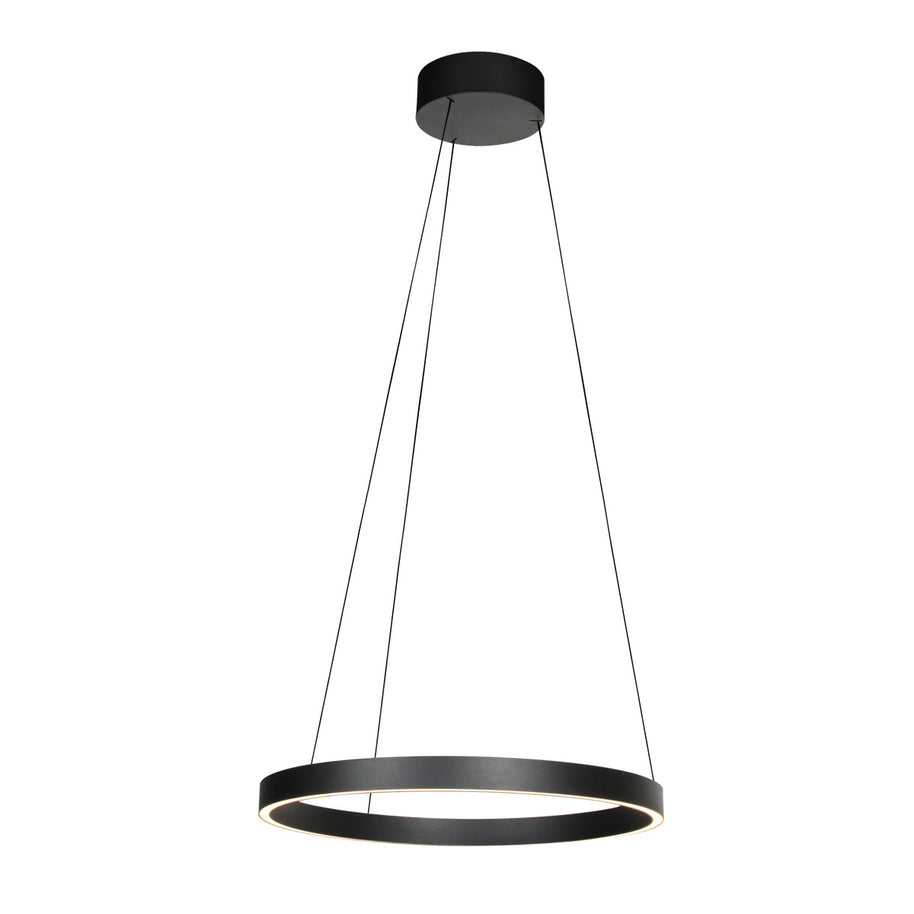 Ronde zwarte hanglamp Mykty 4203ZW – 60 cm diameter, in hoogte verstelbaar met kabellift, 7800 lumen