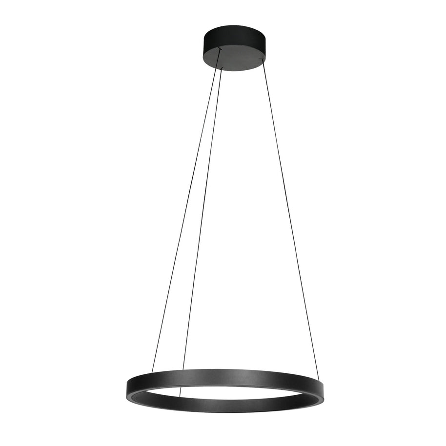 Ronde zwarte hanglamp Mykty 4203ZW – 60 cm diameter, in hoogte verstelbaar met kabellift, 7800 lumen
