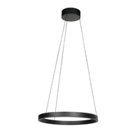 Ronde zwarte hanglamp Mykty 4203ZW – 60 cm diameter, in hoogte verstelbaar met kabellift, 7800 lumen