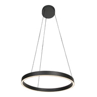 Ronde zwarte hanglamp Mykty 4203ZW – 60 cm diameter, in hoogte verstelbaar met kabellift, 7800 lumen